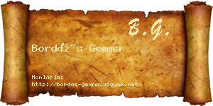 Bordás Gemma névjegykártya